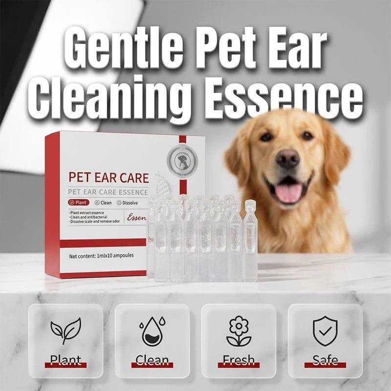 💥【LIMITED TIME 50% OFF】🔥 Pet Ear Cleaning Gel | Gentle Plant-Based Formula | Individual 1ml Ampoules | Dissolves Wax Quickly | Removes Odor & Dirt | 10 Pieces