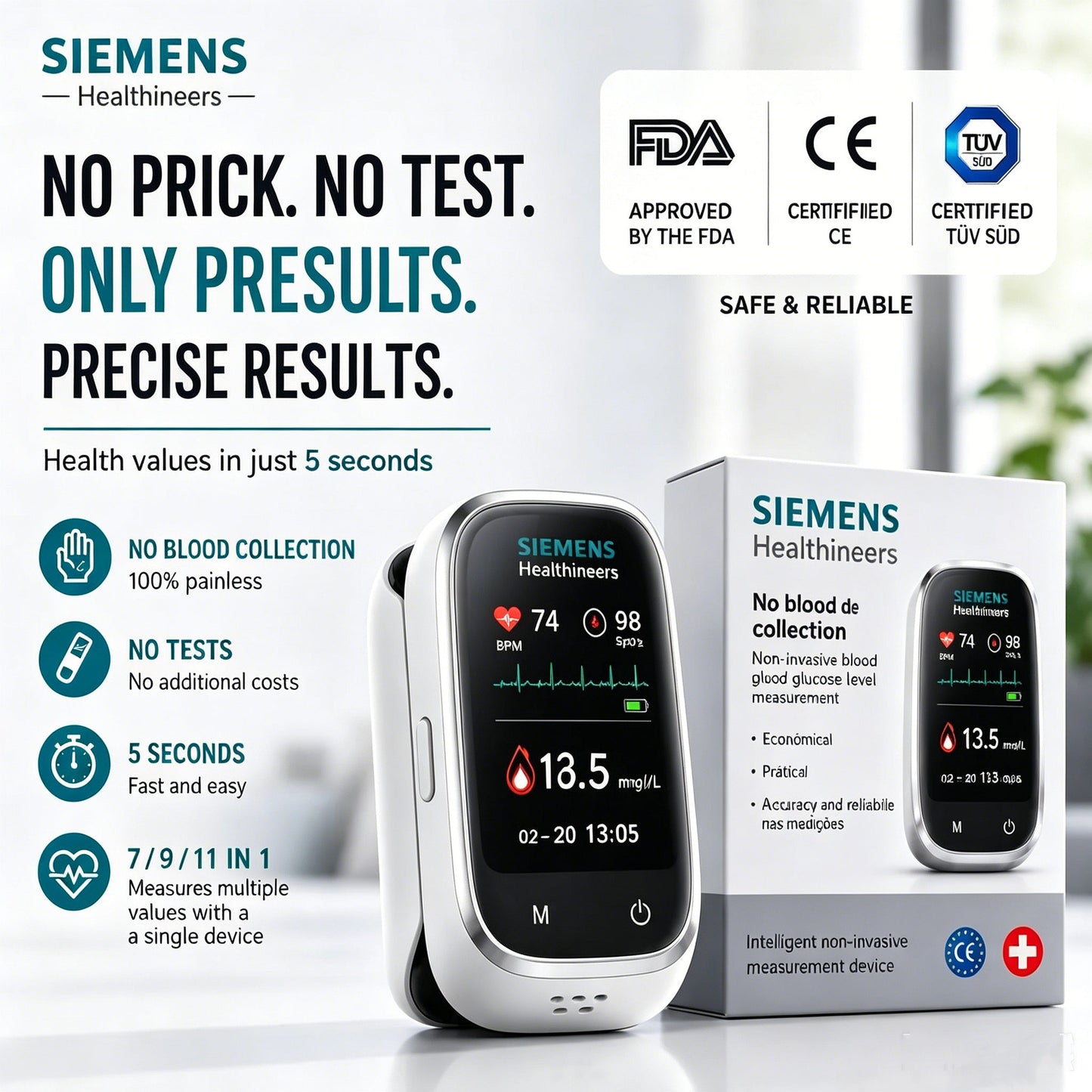 Siemens™ 11-in-1 Non-invasive Glucose Meter