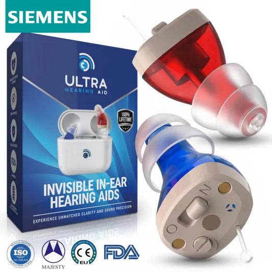 Siemens Ultra Over-the-counter Hearing Aid – Invisible, Rechargeable CIC, FDA Approved