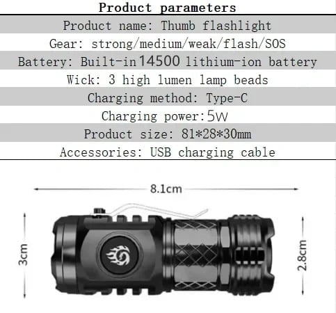 🔥 - Three-eyed Monster Mini Flash Super Power Flashlight