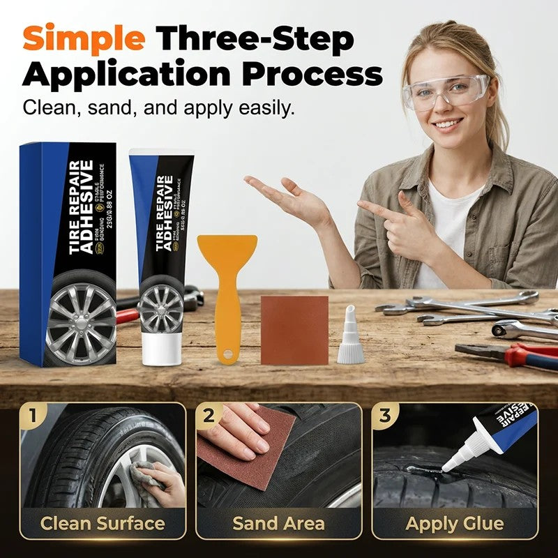 🎉Tijdelijke Korting! 🚙🔧Complete Lekke Band Reparatieset voor Auto, Motor & Fiets | Luchtdicht & Flexibel🏍️✅